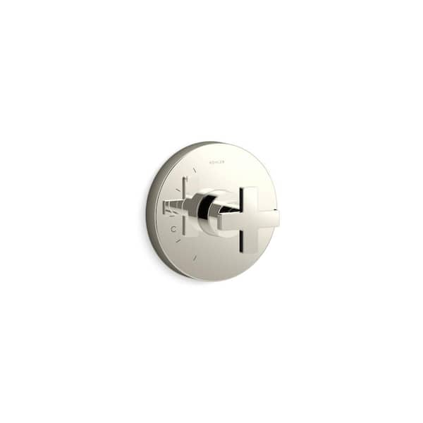 KOHLER Composed 1-Handle Rite-Temp Valve Trim with Cross Handle in Vibrant Polished Nickel (Valve Not Included)