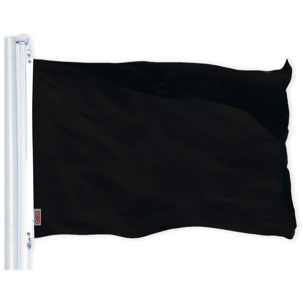 G128 2 ft. x 3 ft. Polyester Black Printed Flag 150D BG 1PK