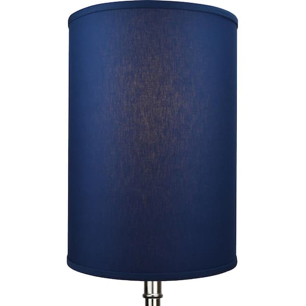 Linen Navy Blue Drum Lamp Shade, Extra Large Blue Lamp Shades