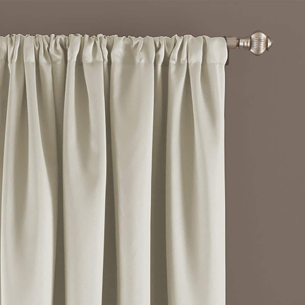 Stone Polyester Room-Darkening Rod Pocket Curtain Panel, 52 x 63 Inch