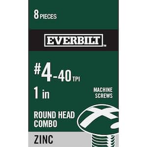 #4-40 x 1 in. Zinc Plated Combo Round Head Machine Screw (8-Pack)