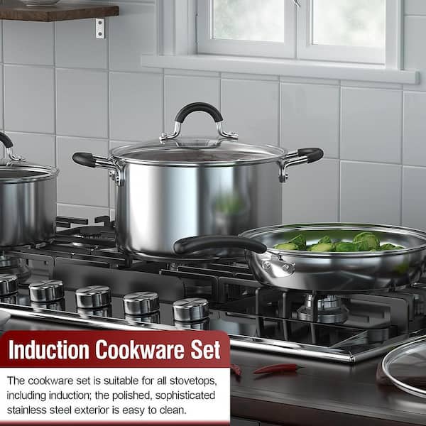 Cook N Home 3 qt. Stainless Steel Saucepan Sauce Pot with Lid