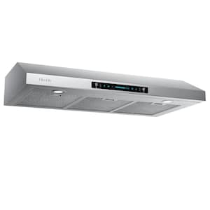 36 in. 900 CFM Ducted Under Cabinet Range Hood in Stainless Steel with Lights and Aluminum Mesh Filters