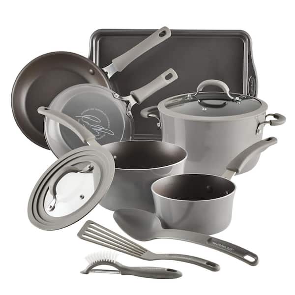 Cook + Create 11-Piece Aluminum Nonstick Cookware Set Gray