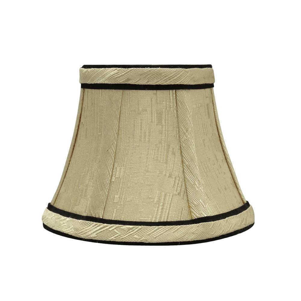 Ivory and Black Jacquard Fabric Bell Chandelier Shade Set