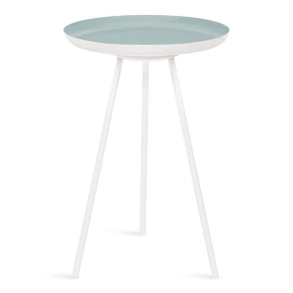 Kate and Laurel Laranya 15.00 in. D Blue 22.50 in. H Round Metal End Table