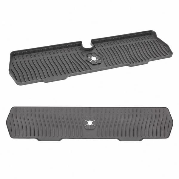30 in. Grey Silicone Sink Splash Guard Mat for Kitchen or Bath Faucets, Drip Protector and Drying Mat