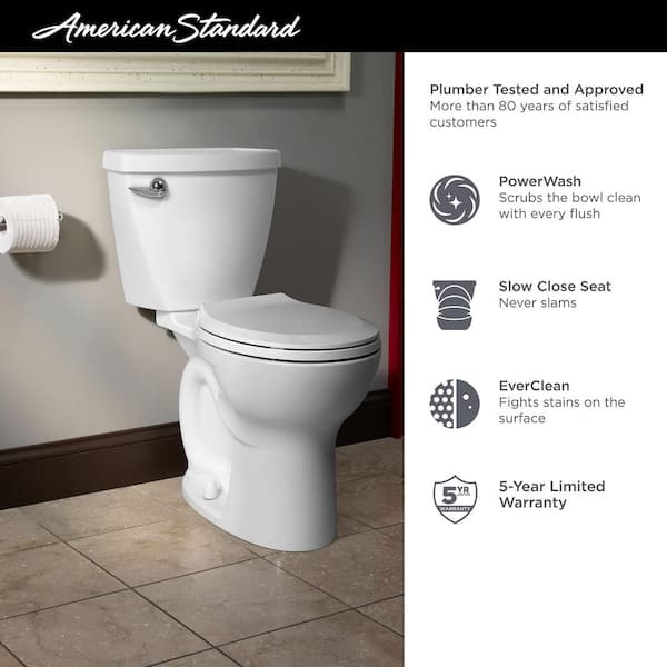 American Standard Champion Tall Height 2-Piece High-Efficiency 1.28 GPF  Single Flush Round Front Toilet in White Seat Included (9-Pack)  747BA107SC-9.020 - The Home Depot