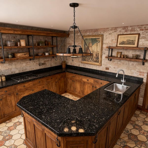 Avex 3-Light Wood and Black Pendant Light Kitchen Pot Rack Light with Cage Shade, No Bulbs Included