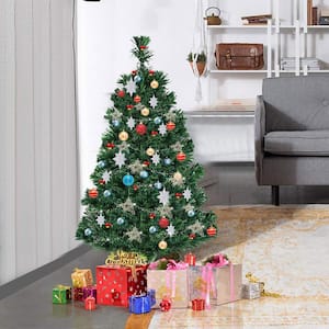 3 ft. Pre-Lit Artificial Christmas Tree Fiber Optic PVC Tips Plastic Stand