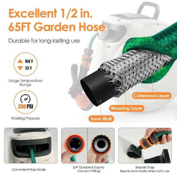 Portable Hose Pipe Reel Holder, Garden Trolley Light Carrier Wall-Mountable  Water Pipe Storage Rack for 20/30m of ½ Garden Hose (Color : Style 2, Size