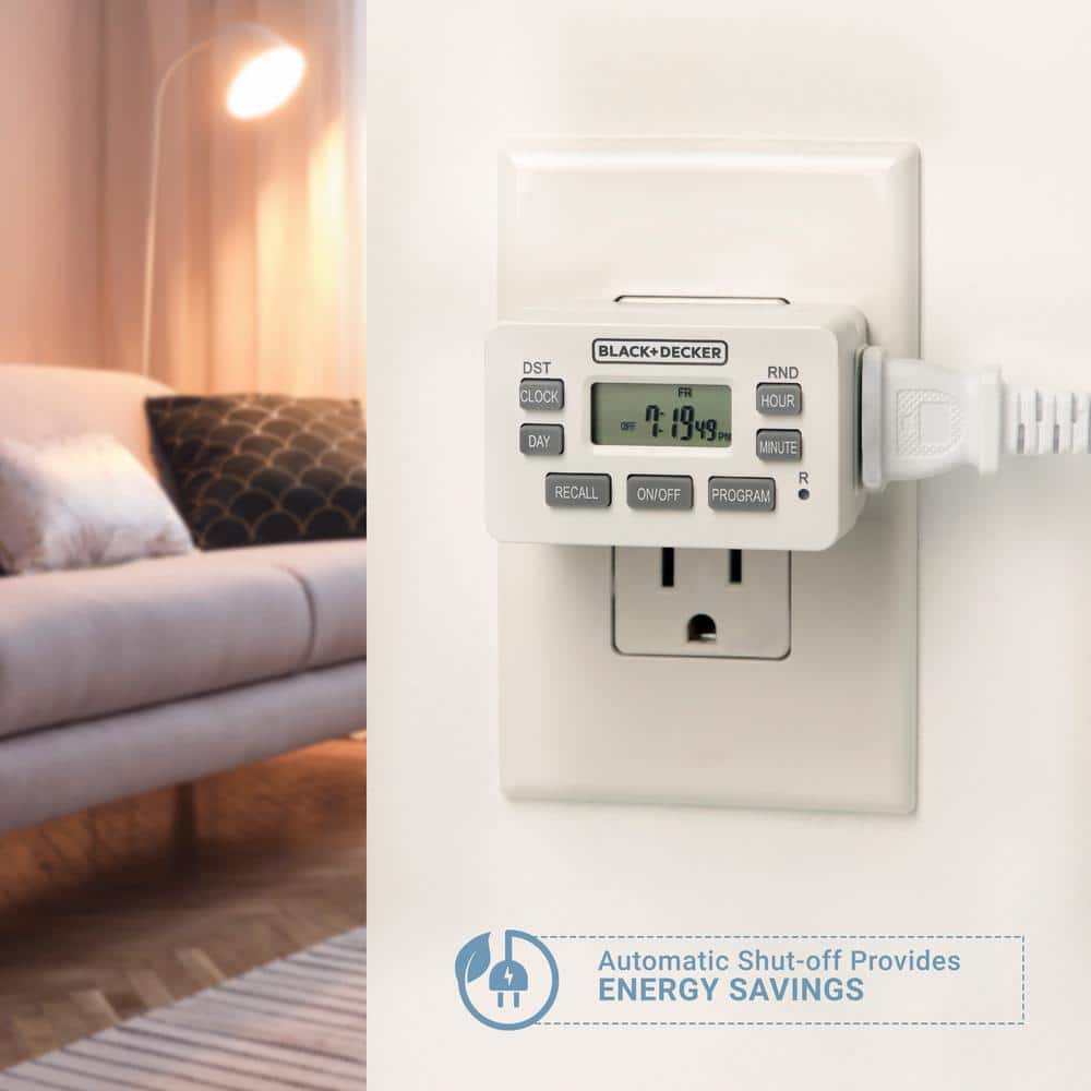 White Digital Programmable Indoor Timer Outlet 2-Pack
