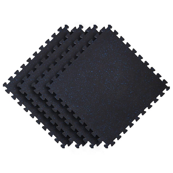 TrafficMaster Black with Blue Flecks 25.2 in. x 25.2 in. x 0.68 in