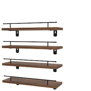 15.7 in. W x 5 in. D Brown Decorative Wall Shelf, Floating Shelves Wall Set of 4