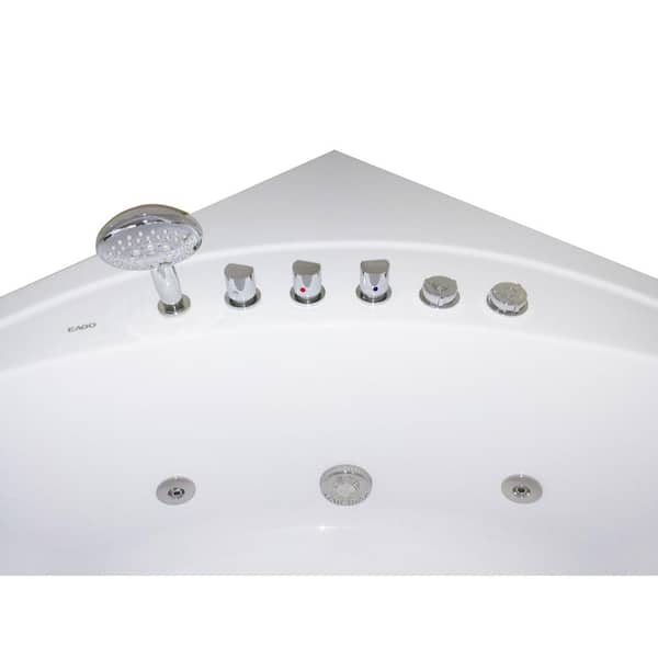 EAGO 59 in. Acrylic Offset Drain Corner Apron Front Whirlpool
