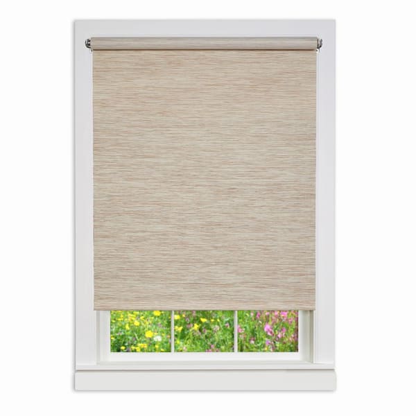 ACHIM Privacy Natural Cordless Light Filtering Woven Fabric Roller Shade 42 in. W x 72 in. L