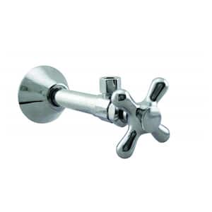 1/2 in. Copper Sweat x 3/8 in. O.D. Compressor Cross Handle Angle Stop, Polished Chrome