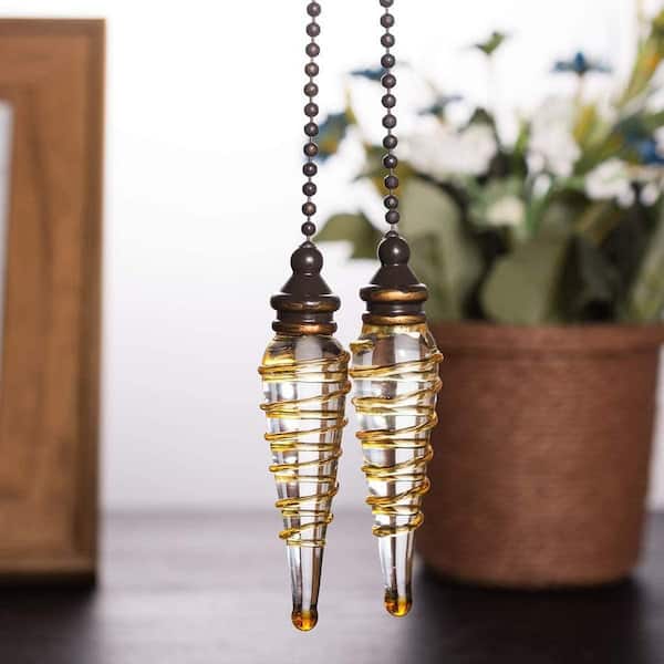 Ceiling Fan Pull Chains 12 in. Bronze with Spiral Pendant Connector 2-Pack