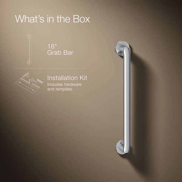 KOHLER Kumin 18 in. Grab Bar in Polished Chrome 24549-CP - The