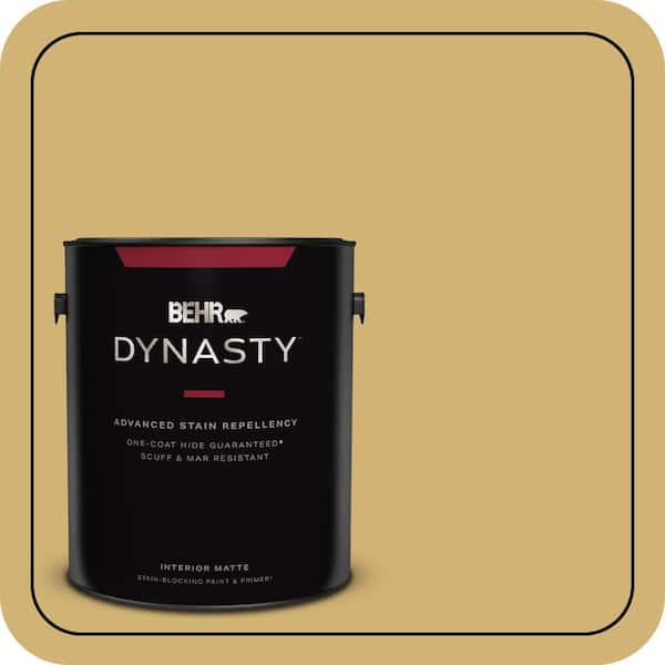 BEHR DYNASTY 1 gal. #M320-5 Dried Chamomile Matte Interior Stain-Blocking Paint & Primer