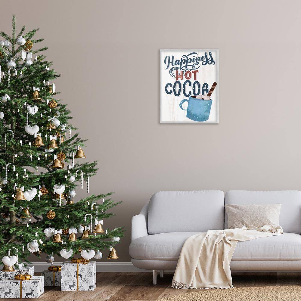 Happiness Is Hot Cocoa by Kim Allen Gray Framed Typography Giclee Art Print 30 in. x 24 in. price history on PriceWatchPro
