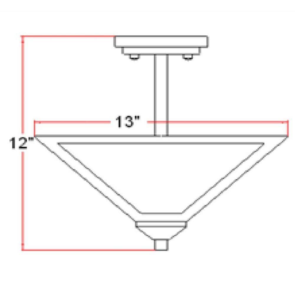 Torino 13" Satin Nickel and Glass Ceiling Light