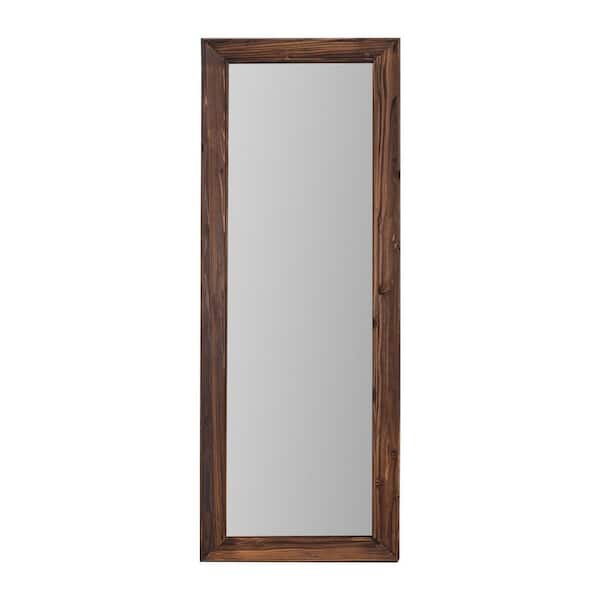 Unbranded 65 in. H x 22 in. W Modern Rectangle Framed Brown Standing Mirror