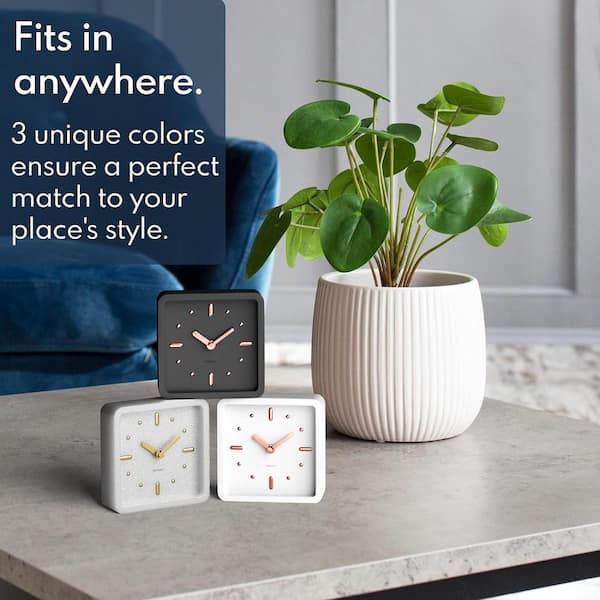 Afoxsos Modern Mid Century Desk and Shelf Clock, Battery Operated