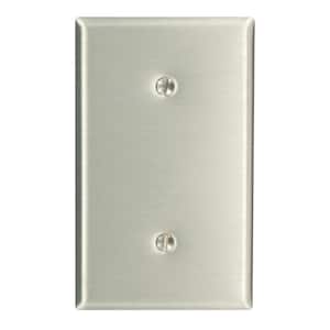1-Gang No Device Blank Wallplate, Standard Size, 302 Stainless Steel, Strap Mount, Stainless Steel
