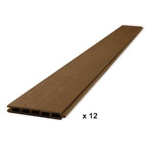 Composite Fence Series 6 ft. x 6 ft. Saddle Brown Brushed Fence Panel (12-Pack)
