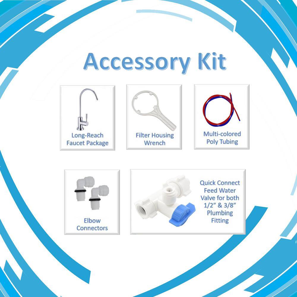 Anchor 3-Stage Under Counter Water Filtration System with Chrome Faucet