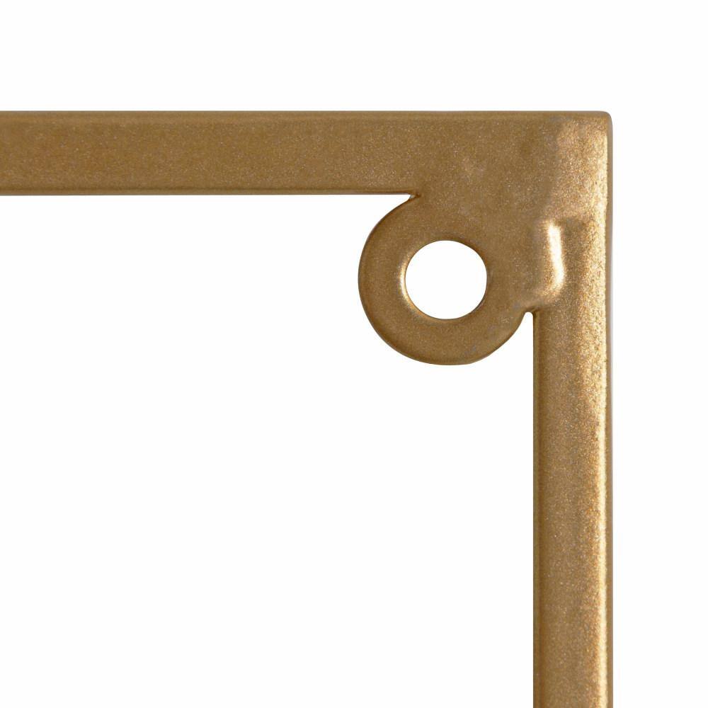 Mallory 26.3" White and Gold Floating Wall Shelf Set