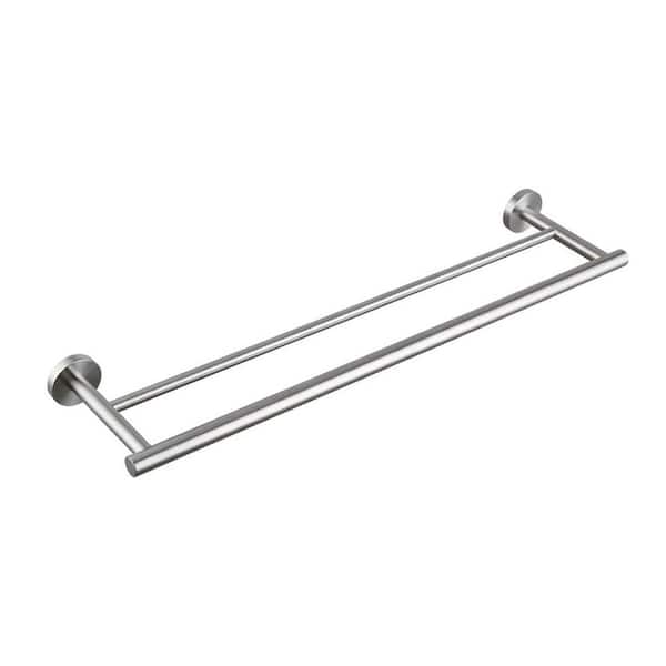 23.6 in. Wall Mounted Towel Bar in Brushed Nickel