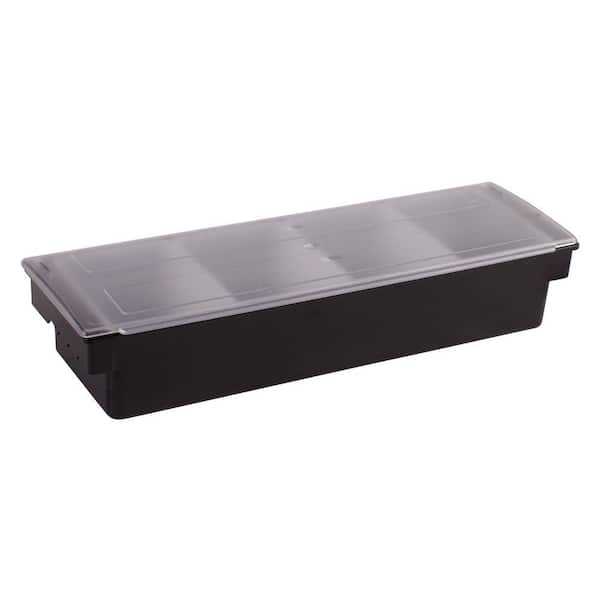 Black Plastic Condiment Holder with 4 Compartment