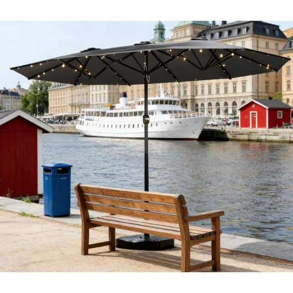 14.4 ft. Steel Double-Sided Parasol Patio Umbrella Market