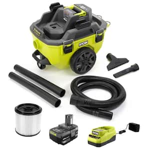 ONE+ 18V Cordless 6 Gal. Wet Dry Vacuum Kit with 4.0 Ah Battery, 18V Charger, and Extra Replacement Filter
