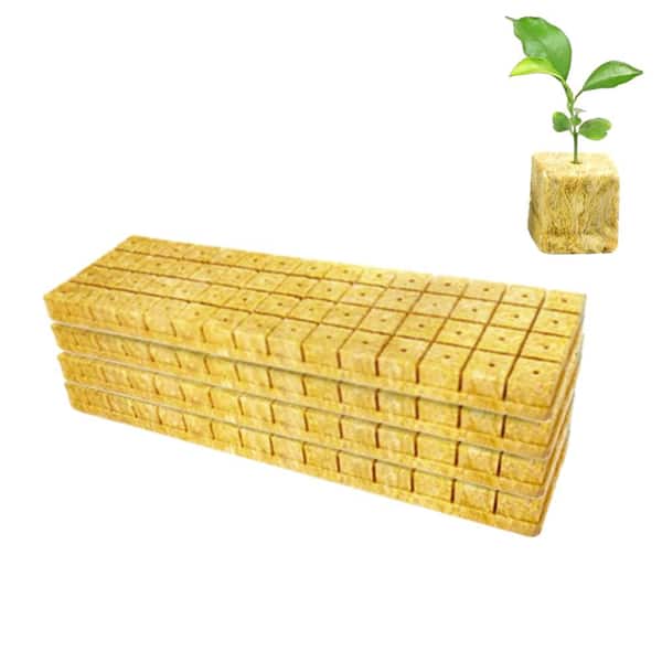 Wellco 1.4 in. Rockwool Grow Blocks for Hydroponics Soilless Cultivation Seedlings Germination Start (4-Sheets, 240-Plugs)