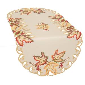 Xia Home Fashions Harvest Hues Embroidered Cutwork Fall Table Runner 15 by 54-Inch Xia Home Fashions Harvest Hues Embroidered Cutwork Fall Table Runner 15 by 54-Inch