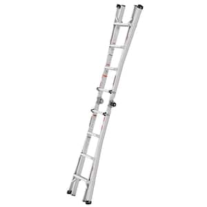 17 ft. Aluminium Alloy Foldable Extension Ladder, A-Frame, 250 lb. Load Capacit