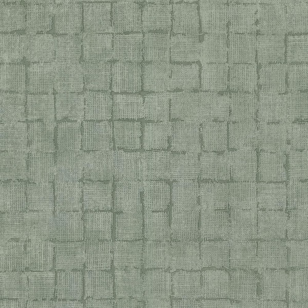 Advantage Blocks Checkered Green Non Pasted Non Woven Wallpaper Sample
