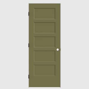 28 in. x 80 in. 5-Panel Bayshore Right-Hand Solid Core Truly Olive Molded Composite Single Prehung Interior Door