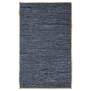 Kerani Fossil 5 ft. x 8 ft. Hand-Woven Leather/Cotton/Jute Indoor Area Rug