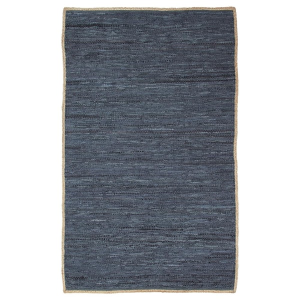 SUPERIOR Kerani Oatmeal 5 ft. x 8 ft. Hand-Woven Leather/Cotton/Jute Indoor Area Rug