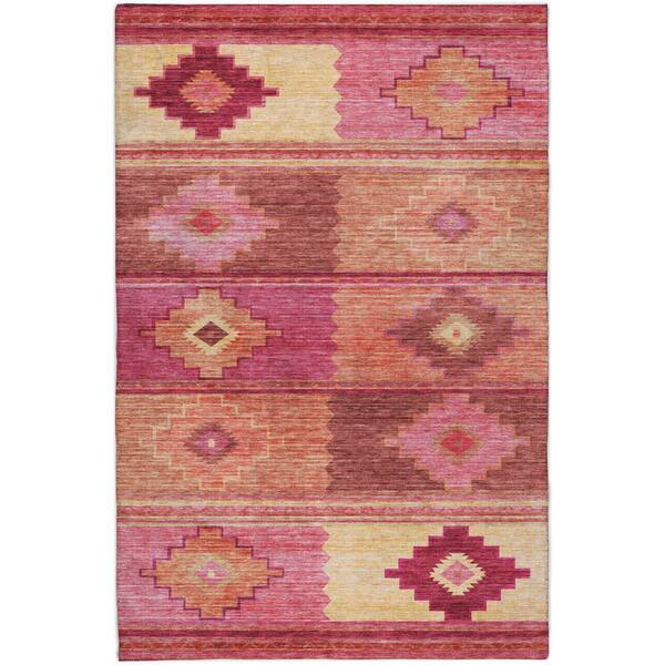 Dream Shag Premium Machine Washable Abstract ADS176 Pink 10 ft. x 14 ft. Area Rug