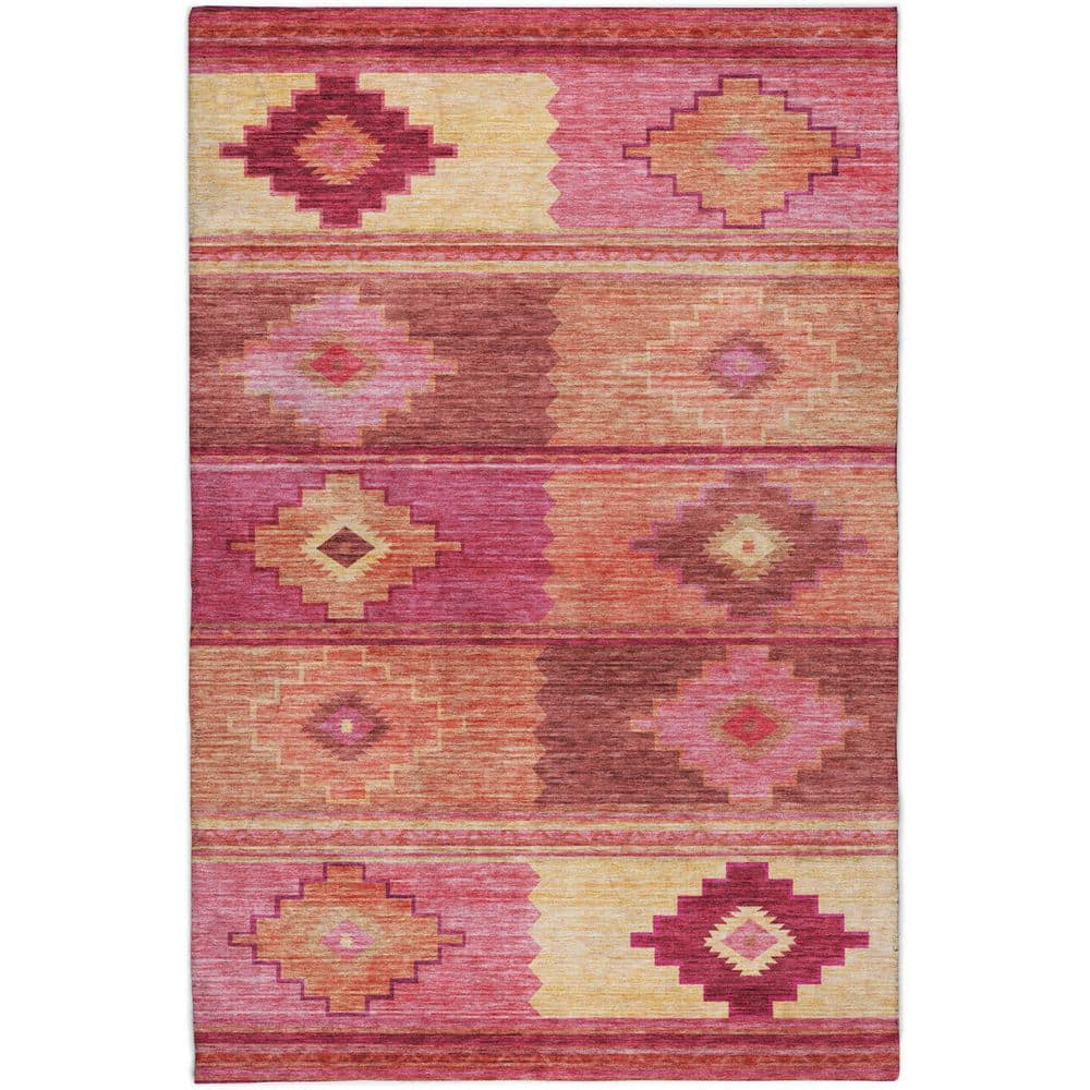 Dream Shag Premium Machine Washable Abstract ADS176 Pink 3 ft. x 5 ft. Area Rug price history on PriceWatchPro
