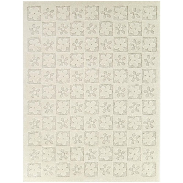 BALTA Alyson Cream 5 ft. x 7 ft. Floral Area Rug