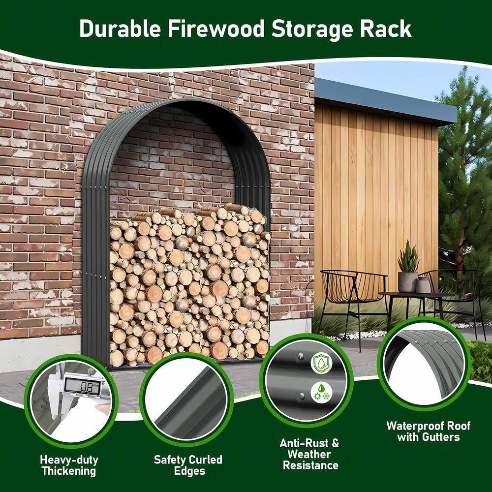 Heavy Duty Galvanized Steel Oval Firewood Storage Rack