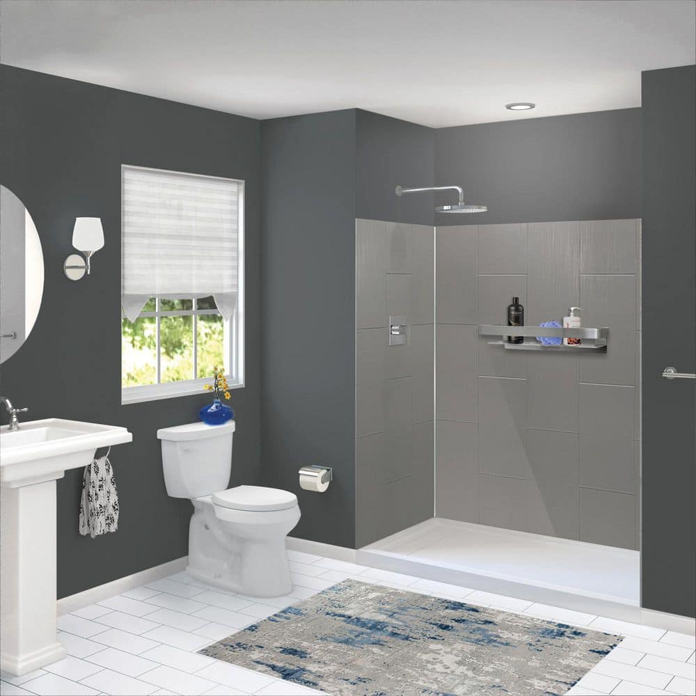 Prodigy 72" High Dark Grey Vertical Tile Shower Wall Kit
