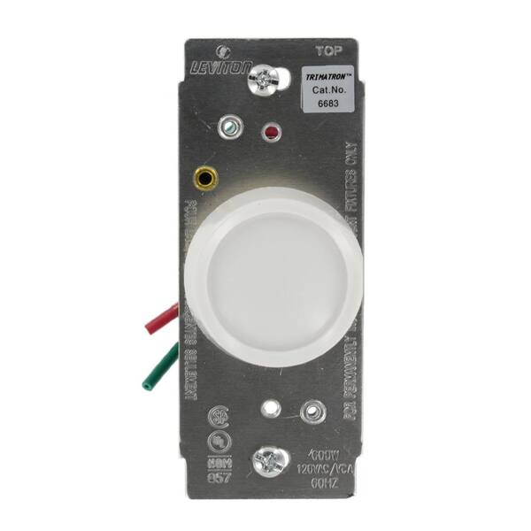 Leviton 600 Watt 120 Volt Rotary Push On/ Push Off 3-Way Trimatron Dimmer, White