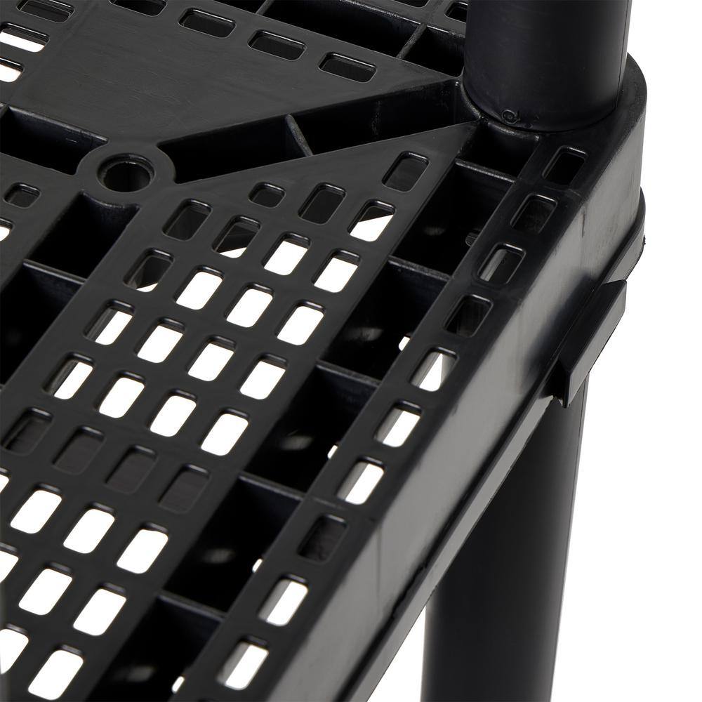 Maxit Black 4-Shelf Adjustable Ventilated Shelving Unit